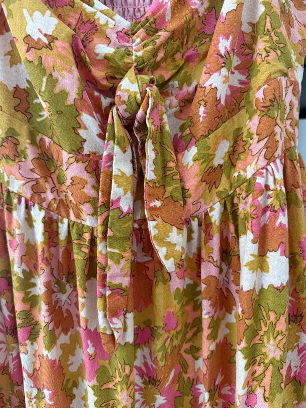 House of Harlow 1960 Pink and Olive Floral Maxi Dress - Picture 3 of 4